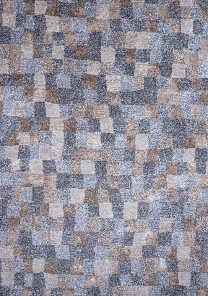 Carpet shaggy grey beige squares ?kina 7057/958 by measure - Colore Colori