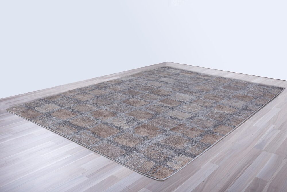Carpet shaggy grey beige squares Ákina 7056/958 - 2,10x3,10 Colore Colori